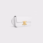 SHOULDER BAG TRIOMPHE IN SHINY CALFSKIN ARCTIC WHITE - Image 2