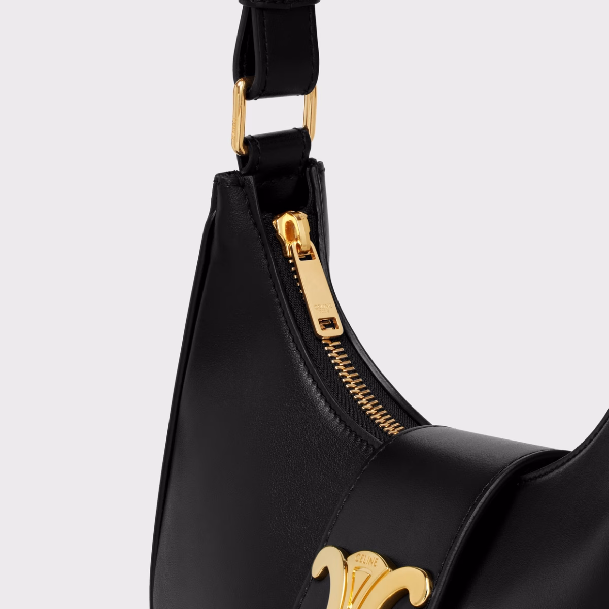 AVA TRIOMPHE SOFT BAG IN SMOOTH CALFSKIN BLACK - Image 5