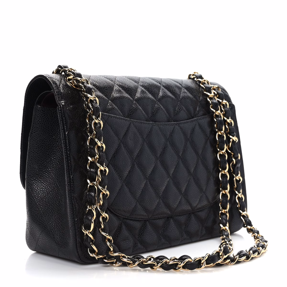 Caviar Quilted Jumbo Double Flap Black - Image 3
