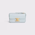 SHOULDER BAG TRIOMPHE IN SHINY CALFSKIN SOFT BLUE