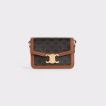 TEEN TRIOMPHE BAG IN TRIOMPHE CANVAS AND CALFSKIN TAN