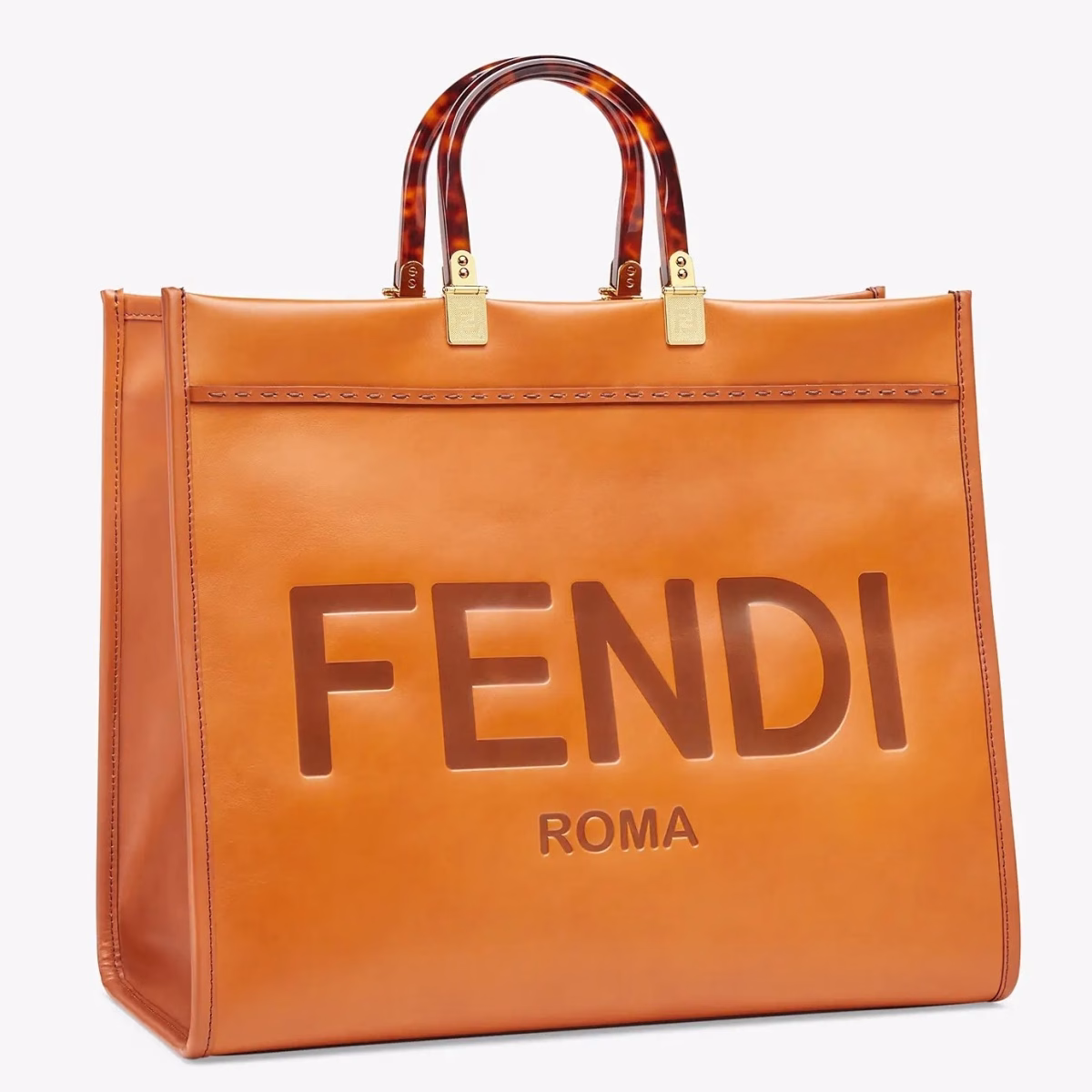 Fendi Sunshine Shopper Bag In Brown Calfskin - Image 1