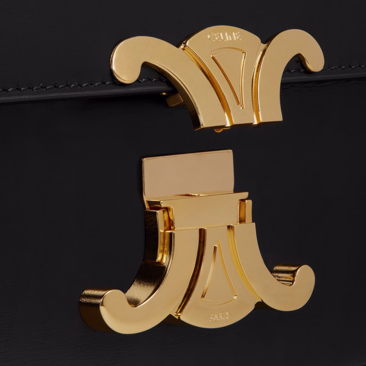 TRIOMPHE SHOULDER BAG IN SHINY CALFSKIN BLACK - Image 5