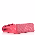 NEW ARRIVAL-Patent Maxi Quilted Double Flap Dark Pink - Image 5