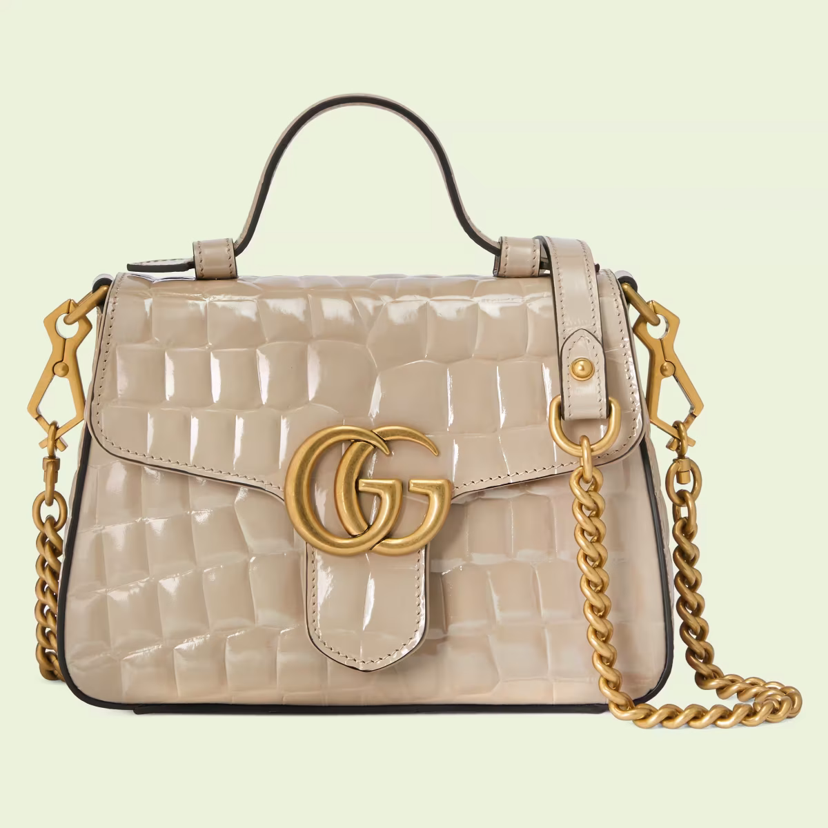 GG Marmont mini crocodile top handle bag - Image 1