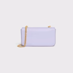 CHAIN SHOULDER BAG TRIOMPHE IN SHINY CALFSKIN LIGHT LAVENDER - Image 3
