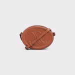 CROSSBODY OVAL PURSE CUIR TRIOMPHE IN SMOOTH CALFSKIN TAN - Image 3