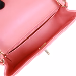 Mini Rectangular Flap Bag Pink Iridescent Lambskin Light Gold Hardware - Image 9