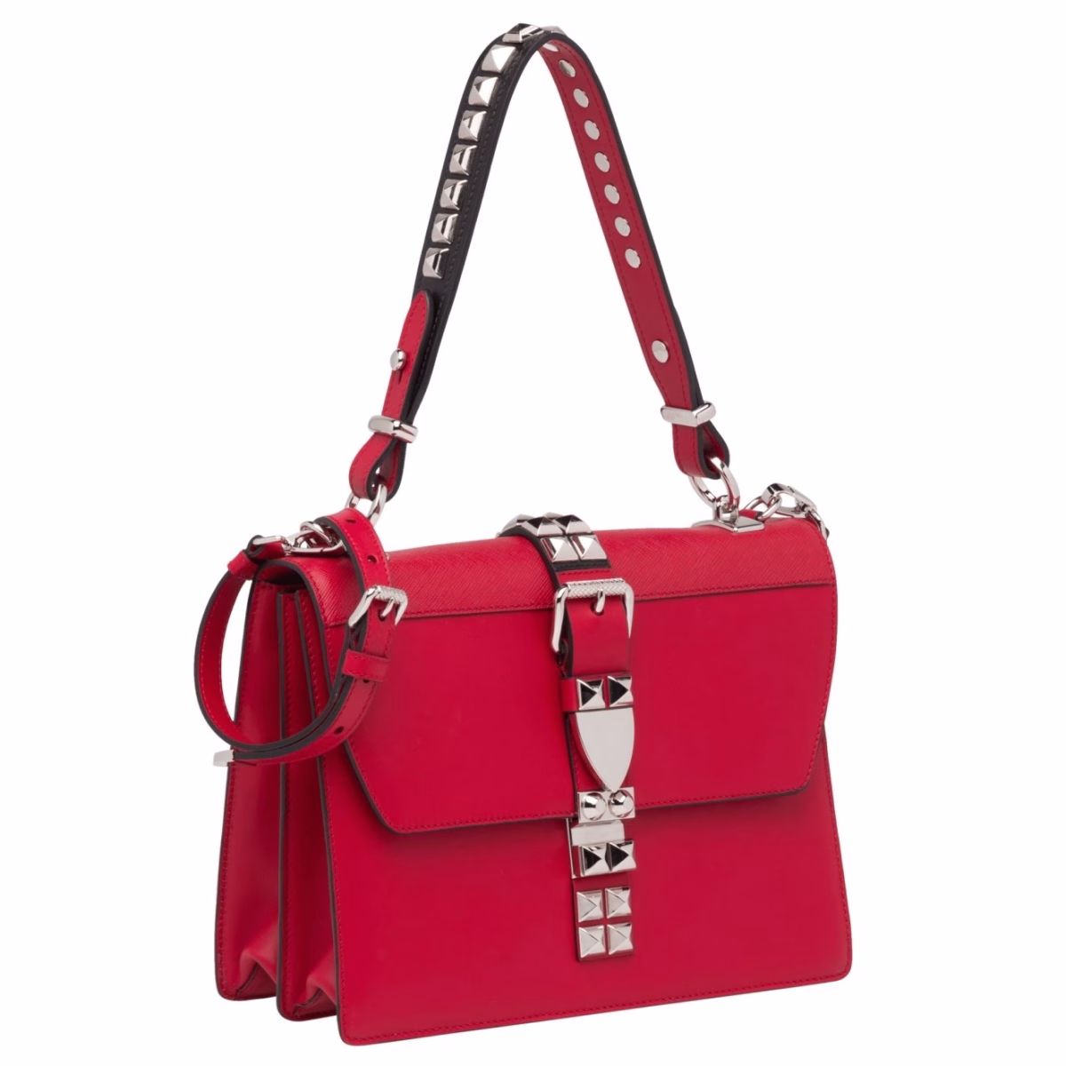 Prada Elektra Shoulder Bag In Red Calfskin - Image 1