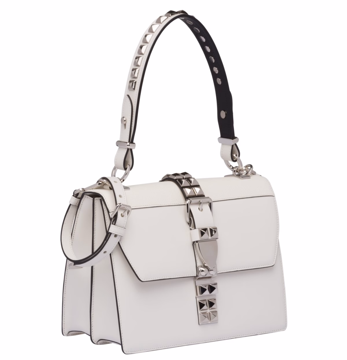 Prada Elektra Shoulder Bag In White Calfskin - Image 1