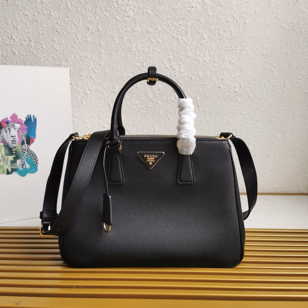 Prada Galleria Large Tote Bag in Black Calfskin - Image 6