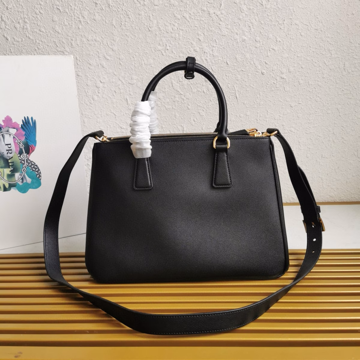 Prada Galleria Large Tote Bag in Black Calfskin - Image 2