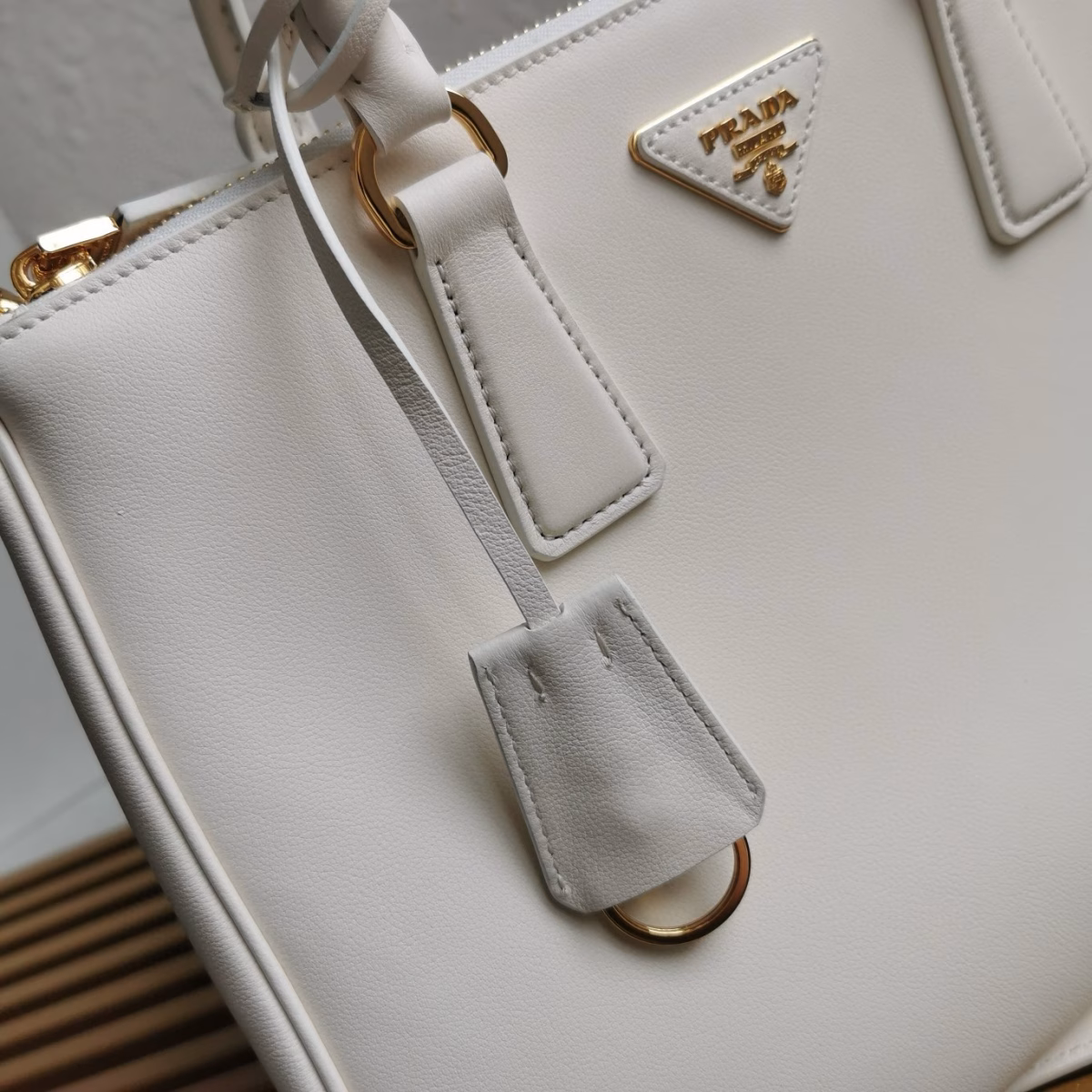 Prada Galleria Large Tote Bag in White Calfskin - Image 11