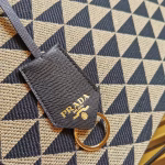 Prada Symbole Small Bag In Black/Beige Jjacquard Fabric - Image 5
