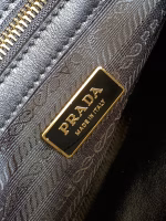 Prada Symbole Small Bag In Black/Beige Jjacquard Fabric - Image 4