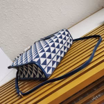 Prada Symbole Small Bag In White/Blue Jjacquard Fabric - Image 10