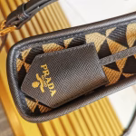 Prada Symbole Micro Bag In Black/Beige Jjacquard Fabric - Image 8