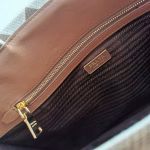 Prada Symbole Large Bag In White/Brown Jjacquard Fabric - Image 8