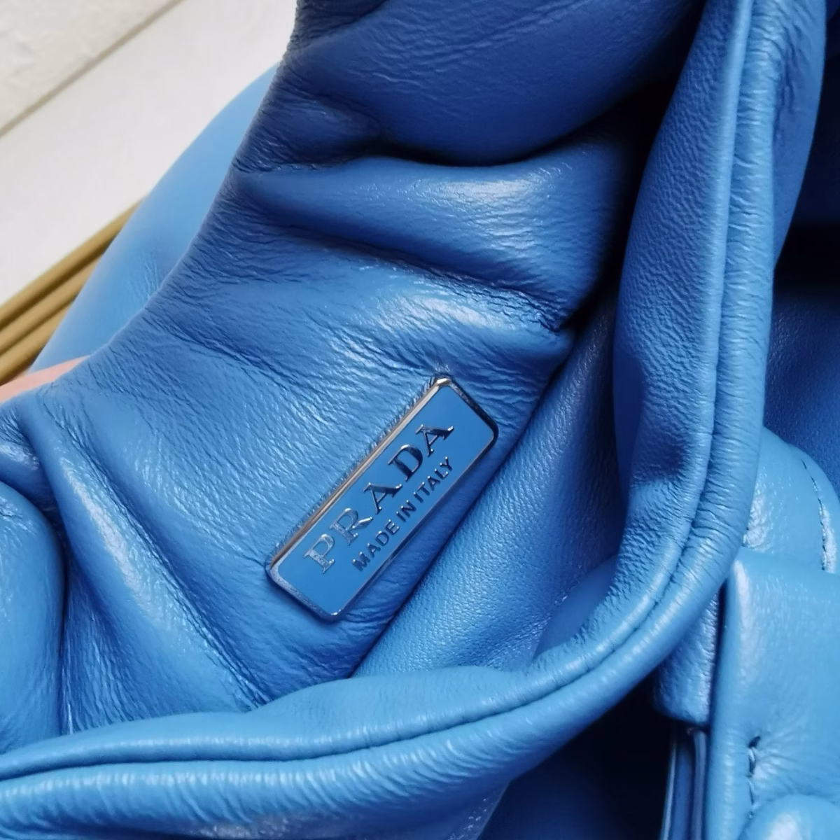 Prada Small Top-handle Bag in Blue Nappa Leather - Image 6
