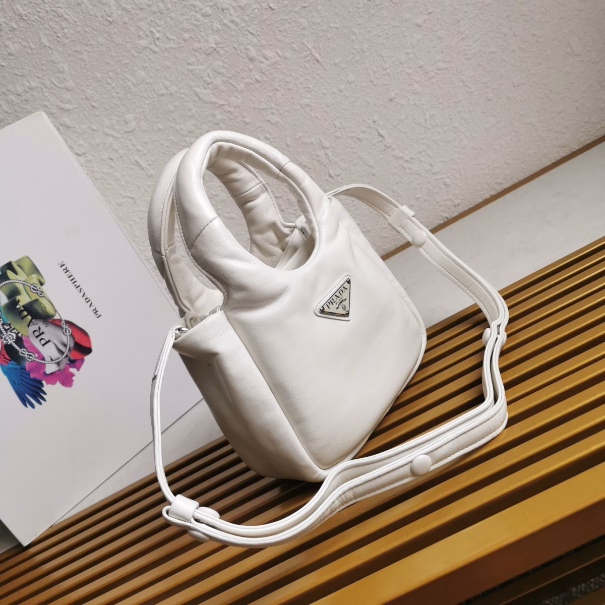 Prada Small Top-handle Bag in White Nappa Leather - Image 10