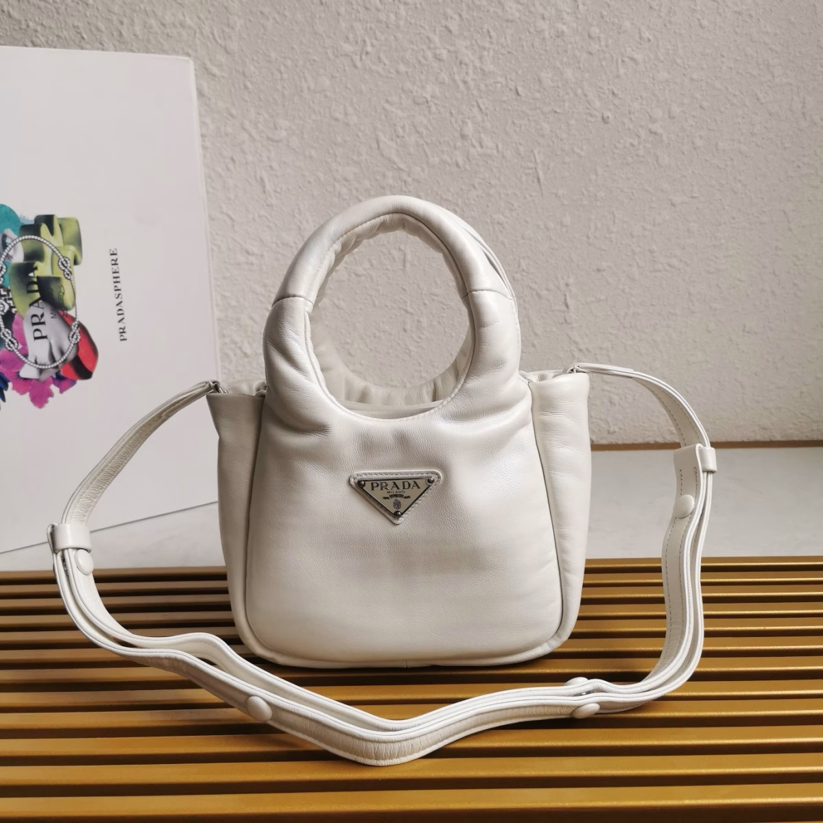 Prada Small Top-handle Bag in White Nappa Leather - Image 8