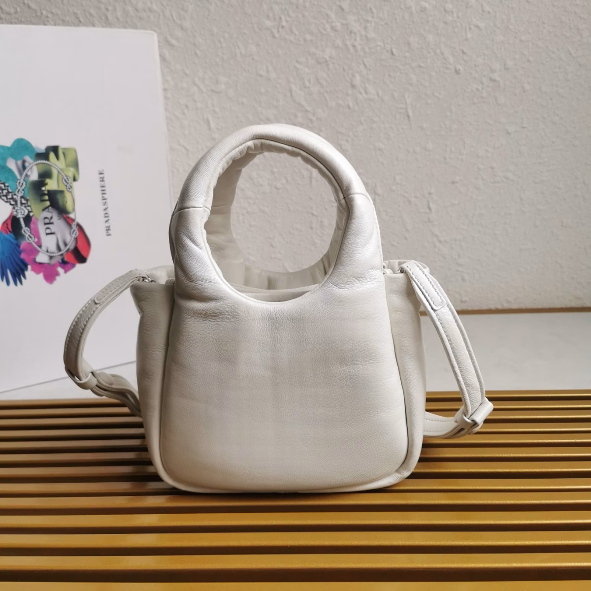 Prada Small Top-handle Bag in White Nappa Leather - Image 9