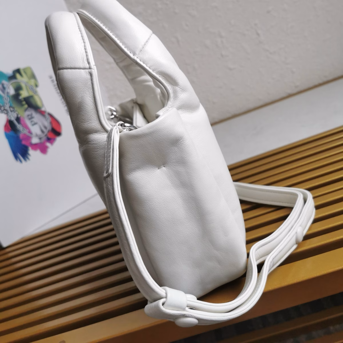 Prada Small Top-handle Bag in White Nappa Leather - Image 3