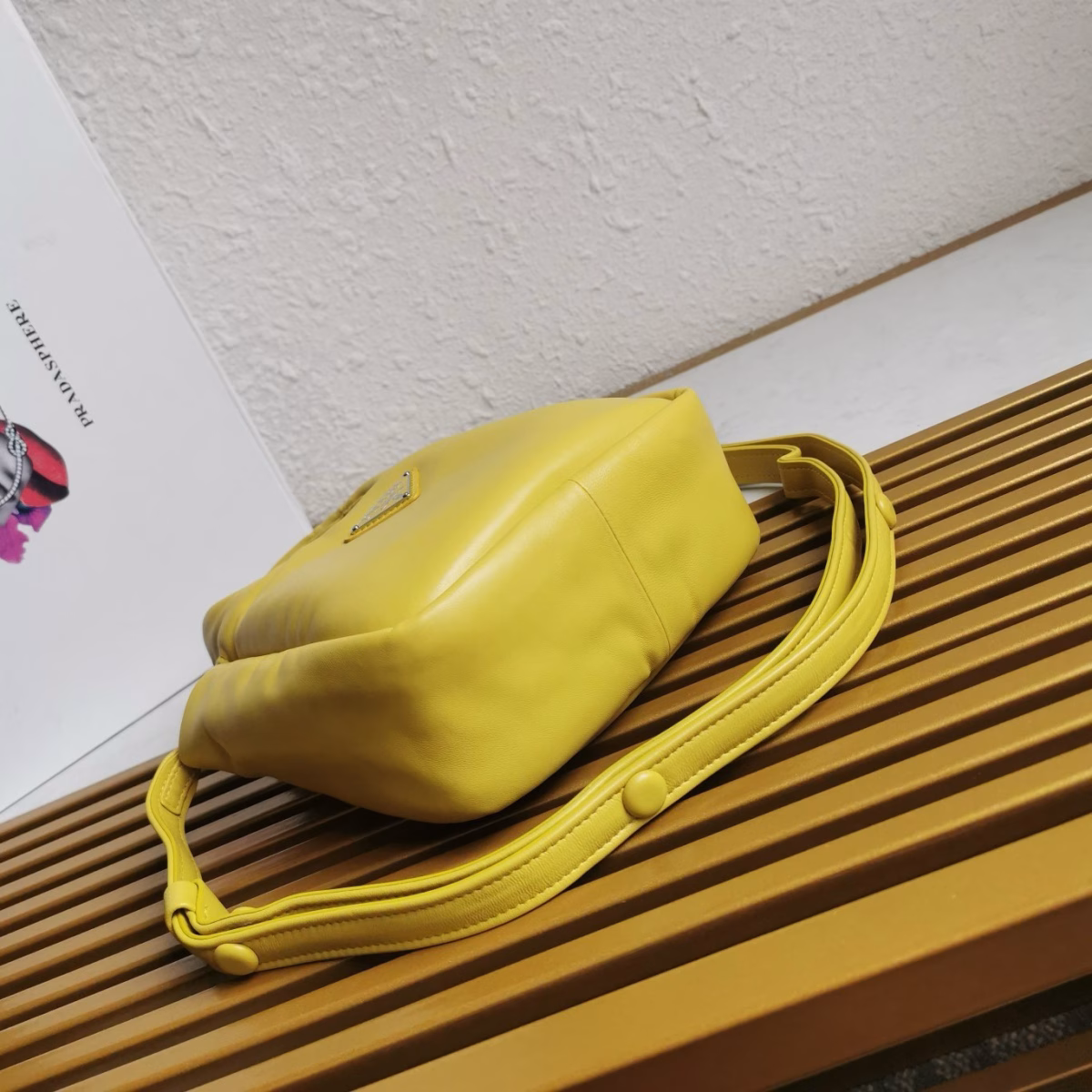 Prada Small Top-handle Bag in Yellow Nappa Leather - Image 9