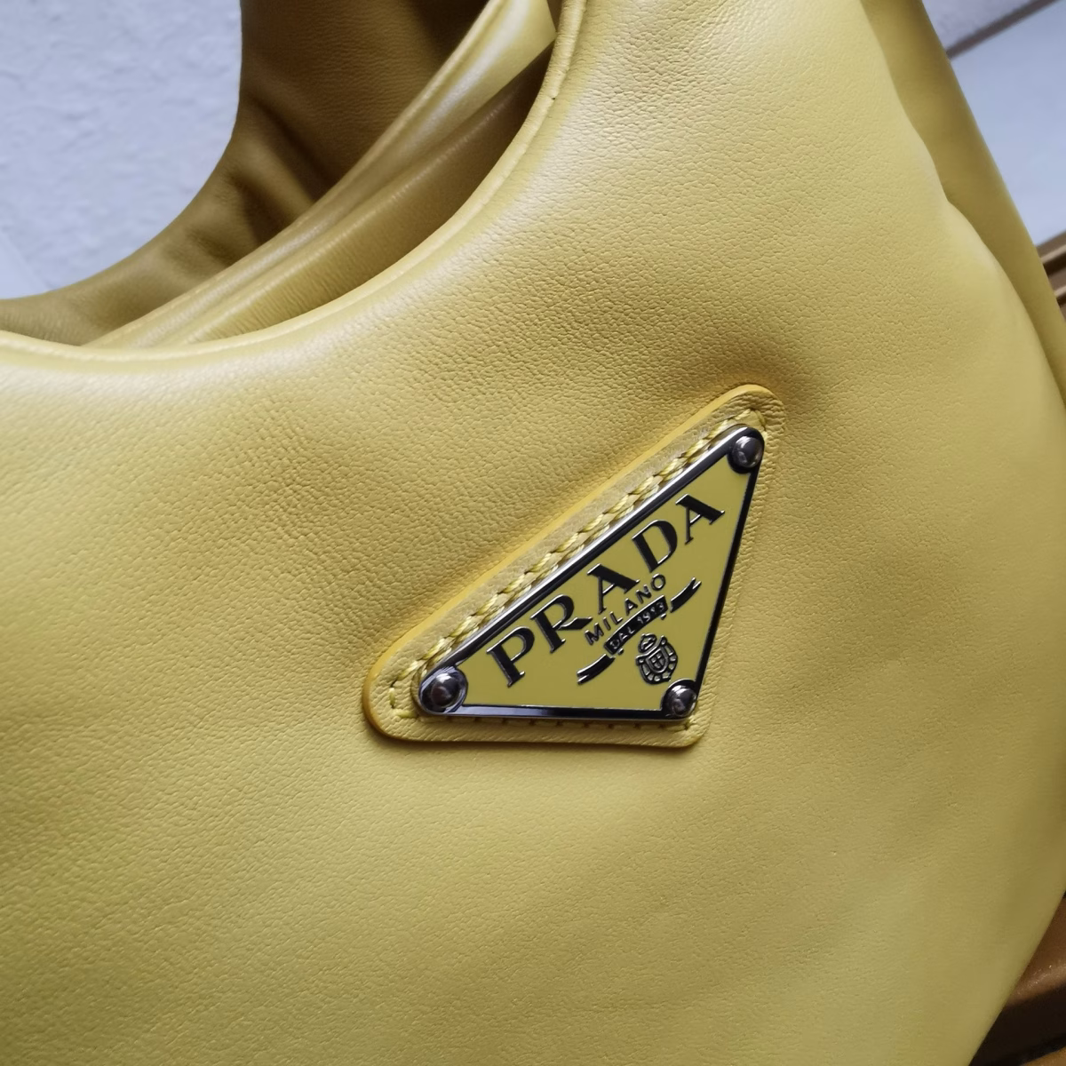 Prada Small Top-handle Bag in Yellow Nappa Leather - Image 3