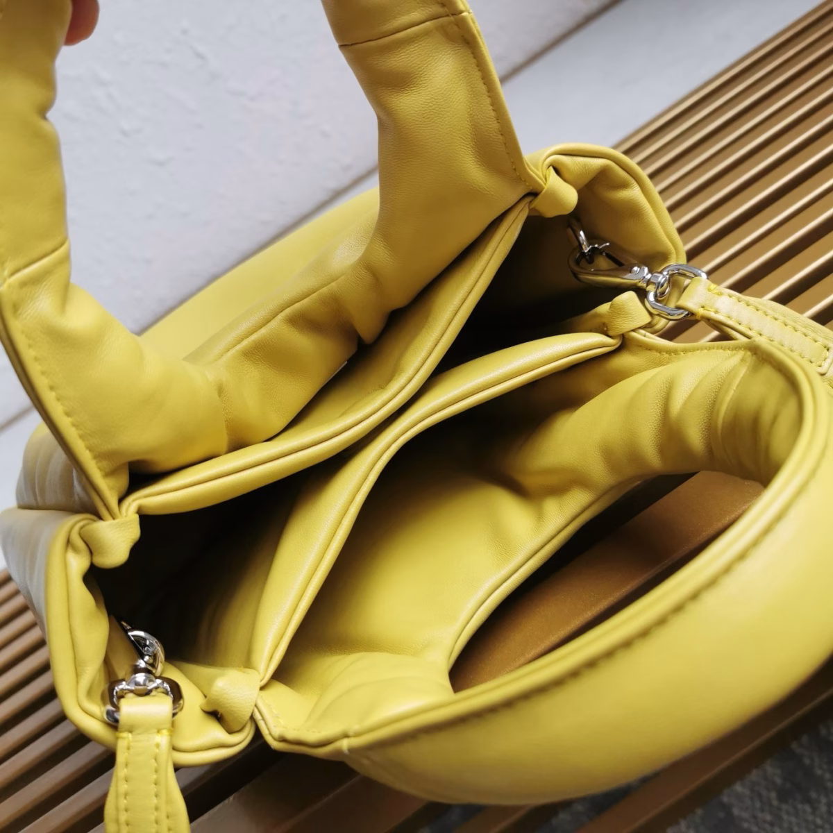 Prada Small Top-handle Bag in Yellow Nappa Leather - Image 2