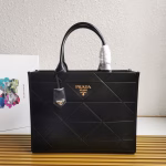 Prada Symbole Large Bag with Topstitching in Black Leather - Image 7