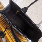 Prada Symbole Large Bag with Topstitching in Black Leather - Image 2