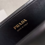Prada Symbole Large Bag with Topstitching in Black Leather - Image 3