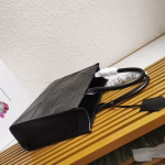 Prada Symbole Medium Bag with Topstitching in Black Leather - Image 9