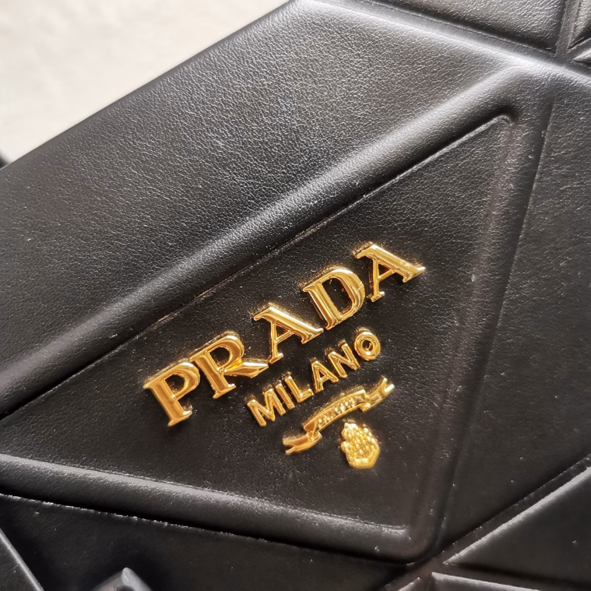 Prada Symbole Medium Bag with Topstitching in Black Leather - Image 5