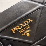 Prada Symbole Medium Bag with Topstitching in Black Leather - Image 5
