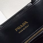 Prada Symbole Medium Bag with Topstitching in Black Leather - Image 4