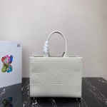 Prada Symbole Medium Bag with Topstitching in White Leather - Image 7