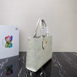 Prada Symbole Medium Bag with Topstitching in White Leather - Image 8
