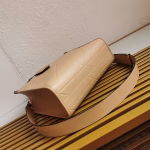 Prada Symbole Small Bag with Topstitching in Beige Leather - Image 8