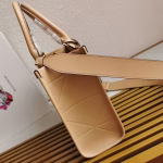 Prada Symbole Small Bag with Topstitching in Beige Leather - Image 10