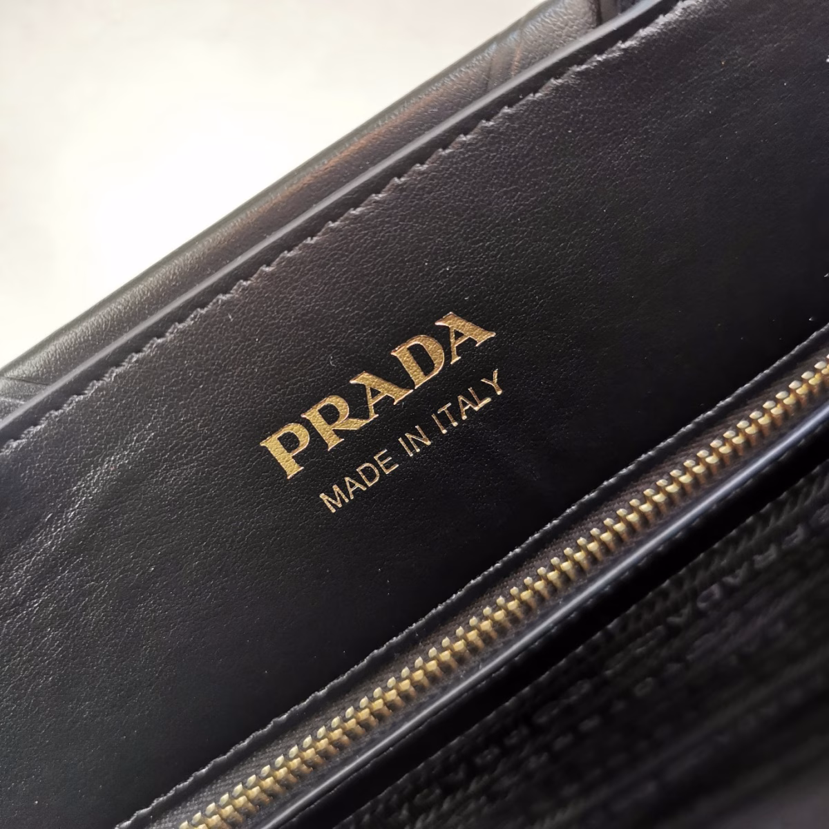 Prada Symbole Small Bag with Topstitching in Black Leather - Image 3