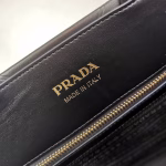 Prada Symbole Small Bag with Topstitching in Black Leather - Image 3