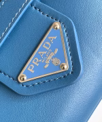 Prada Moon Bag in Blue Padded Nappa Leather - Image 10
