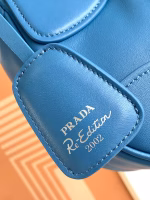 Prada Moon Bag in Blue Padded Nappa Leather - Image 3
