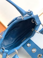 Prada Moon Bag in Blue Padded Nappa Leather - Image 4