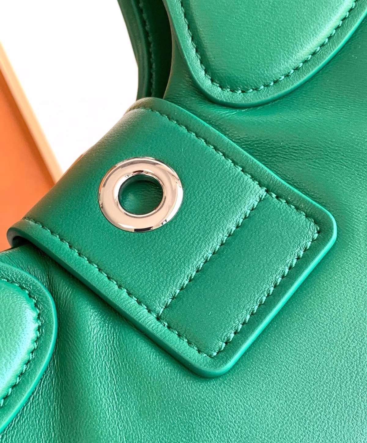Prada Moon Bag in Green Padded Nappa Leather - Image 10