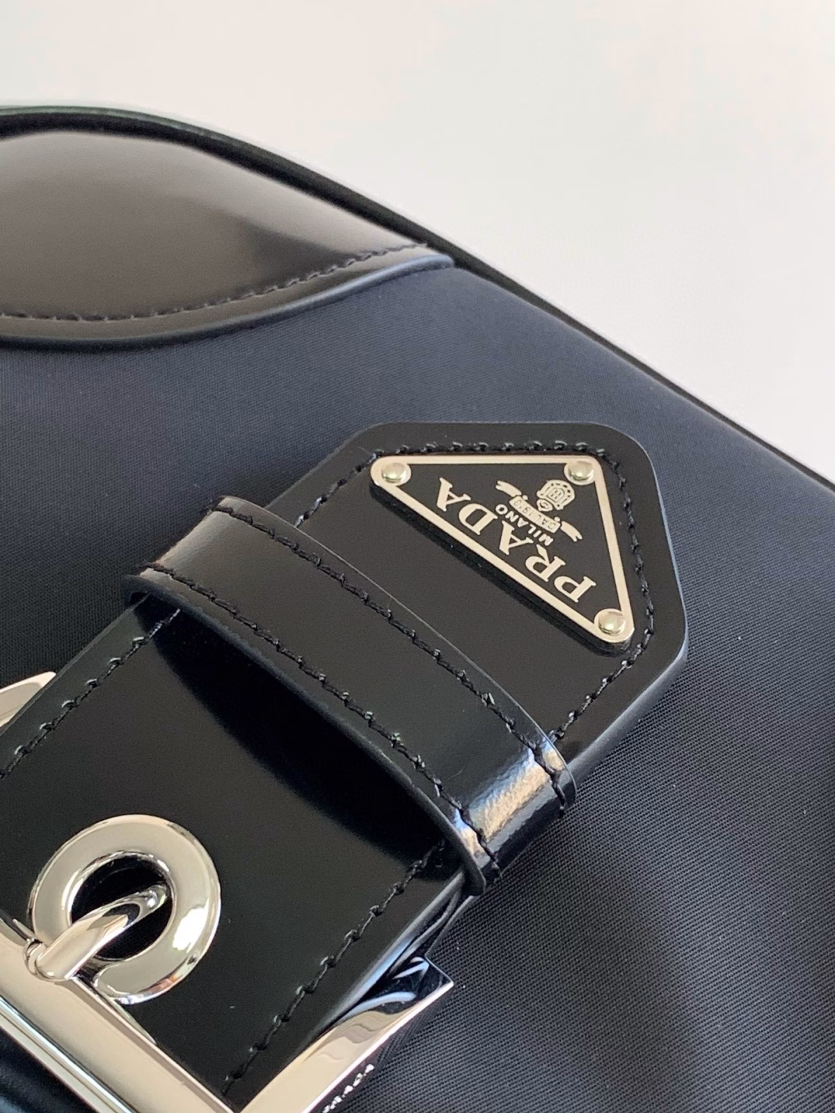 Prada Moon Bag in Black Padded Nappa Leather - Image 10