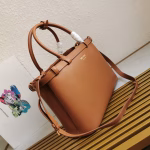 Prada Buckle Medium Bag with Double Belt in Brown Leather - Image 2