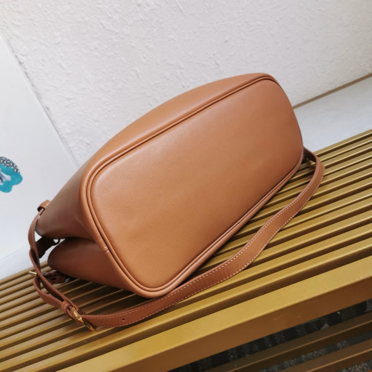 Prada Buckle Medium Bag with Double Belt in Brown Leather - Image 6